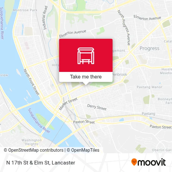 N 17th St & Elm St map