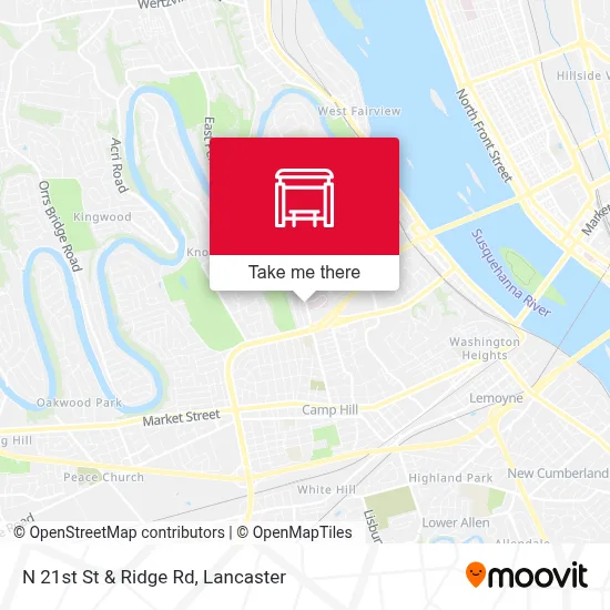 N 21st St & Ridge Rd map