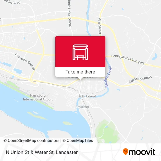 N Union St & Water St map