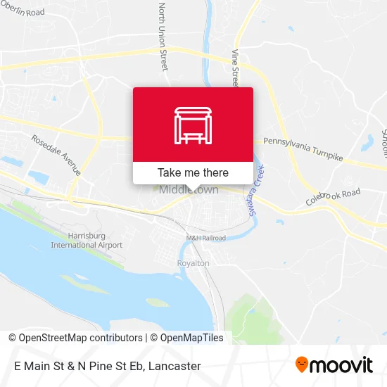 E Main St & N Pine St Eb map