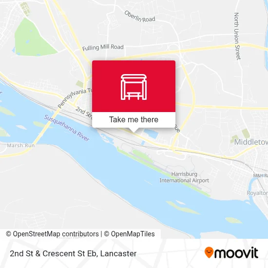2nd St & Crescent St Eb map
