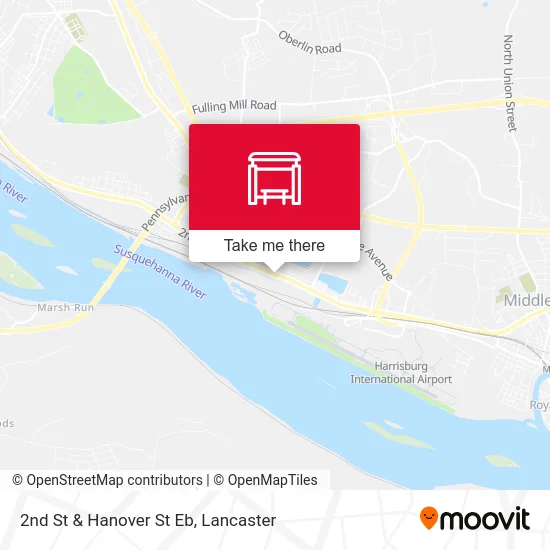 2nd St & Hanover St Eb map