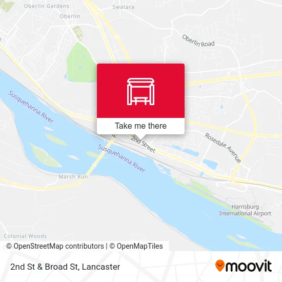 2nd St & Broad St map