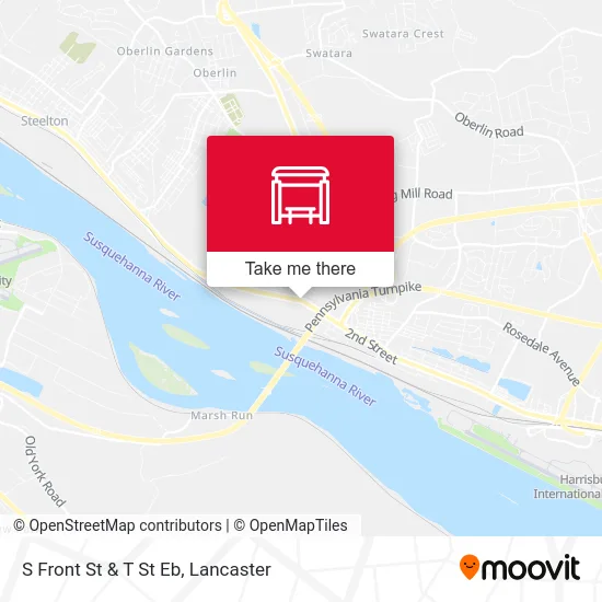 S Front St & T St Eb map
