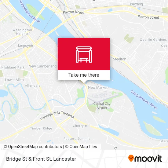 Bridge St & Front St map