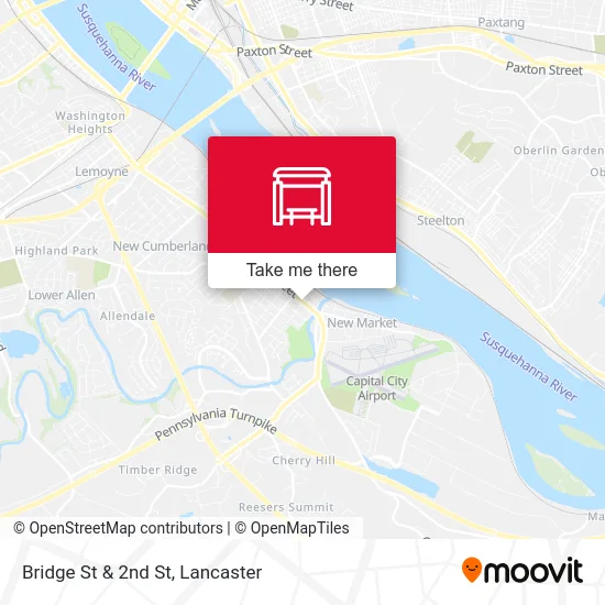 Bridge St & 2nd St map