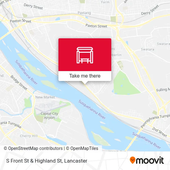 S Front St & Highland St map