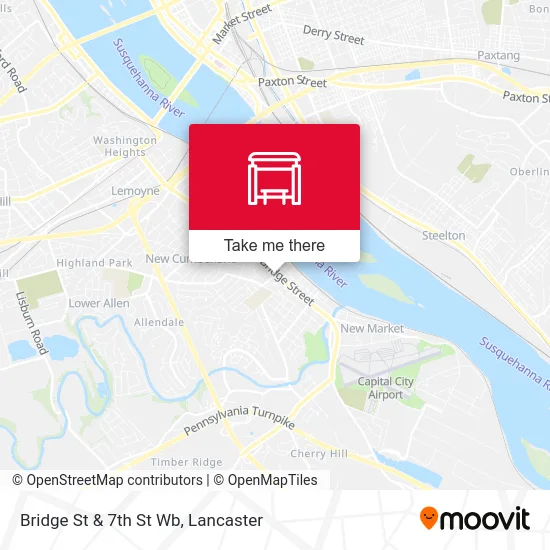 Bridge St & 7th St Wb map