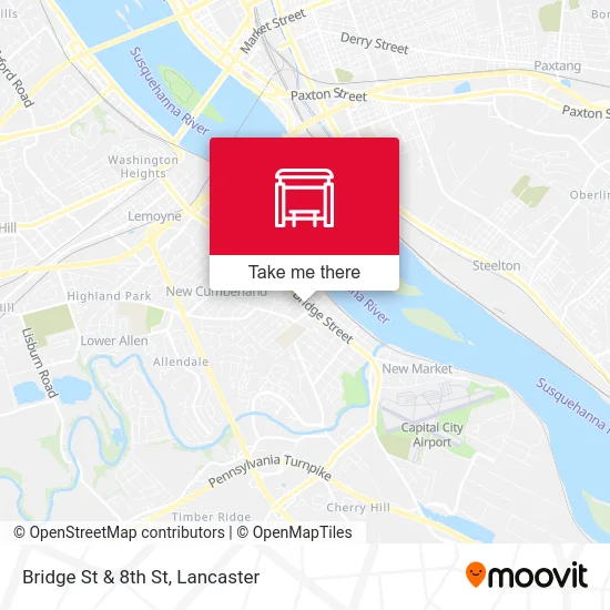 Bridge St & 8th St map