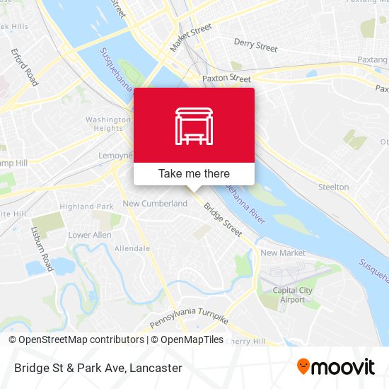 Bridge St & Park Ave map
