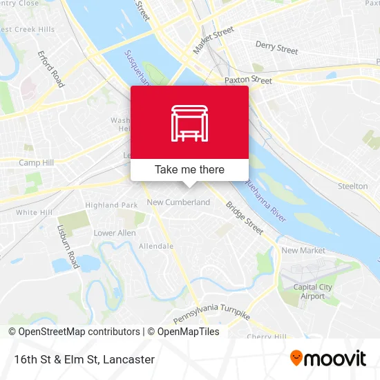 16th St & Elm St map