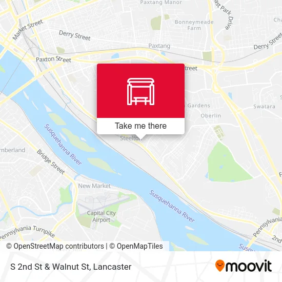 S 2nd St & Walnut St map