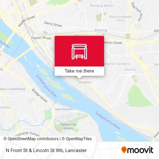 N Front St & Lincoln St Wb map