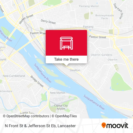 N Front St & Jefferson St Eb map