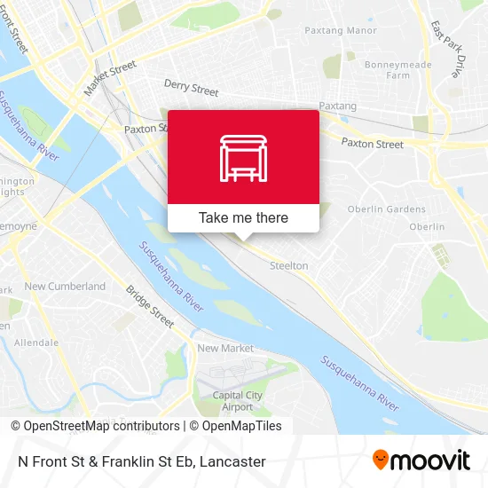 N Front St & Franklin St Eb map