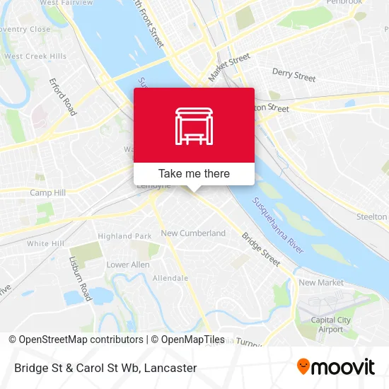 Bridge St & Carol St Wb map