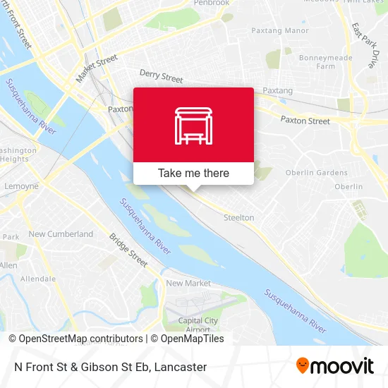 N Front St & Gibson St Eb map