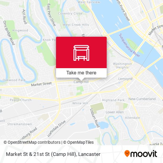 Mapa de Market St & 21st St (Camp Hill)