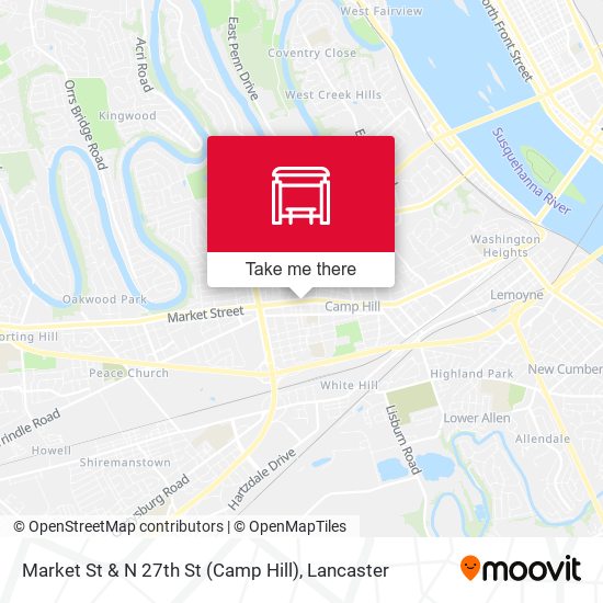 Market St & N 27th St (Camp Hill) map