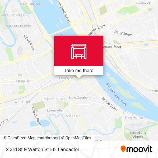 S 3rd St & Walton St Eb map