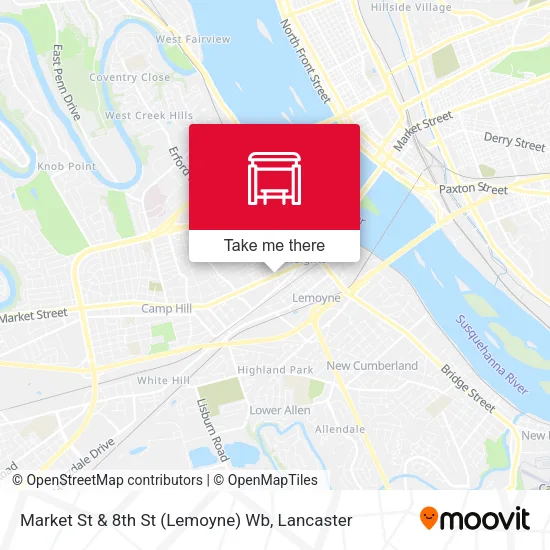Mapa de Market St & 8th St (Lemoyne) Wb