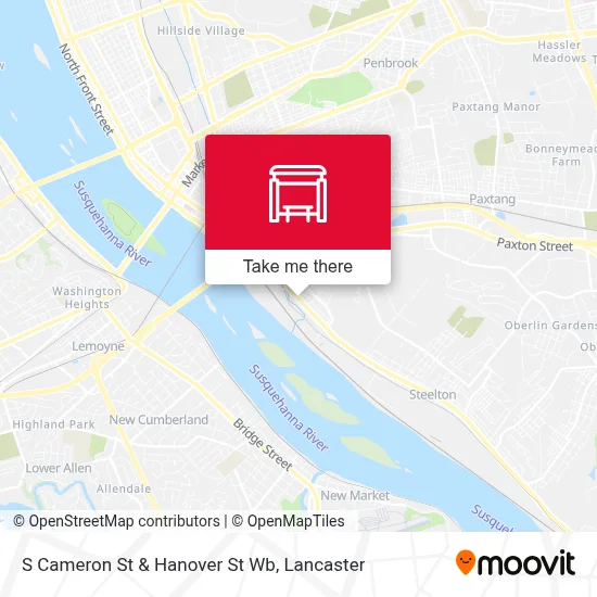 S Cameron St & Hanover St Wb map