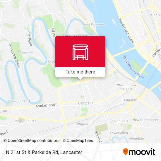 N 21st St & Parkside Rd map