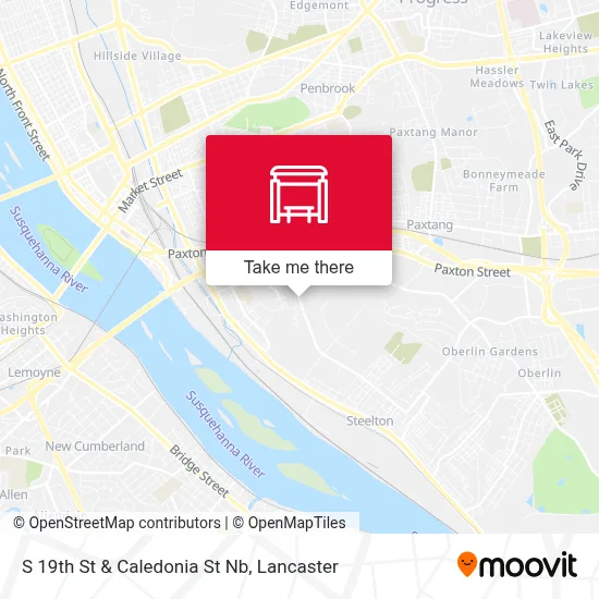 S 19th St & Caledonia St Nb map