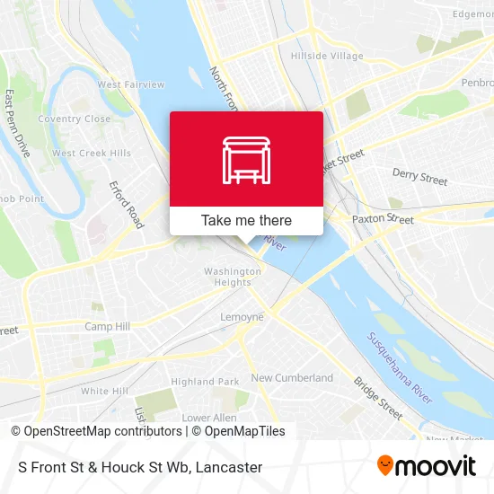S Front St & Houck St Wb map