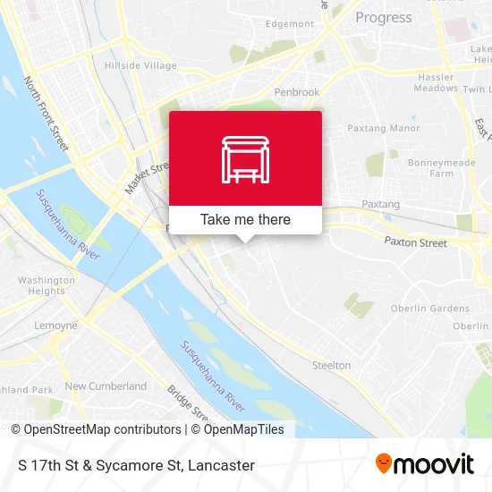 S 17th St & Sycamore St map