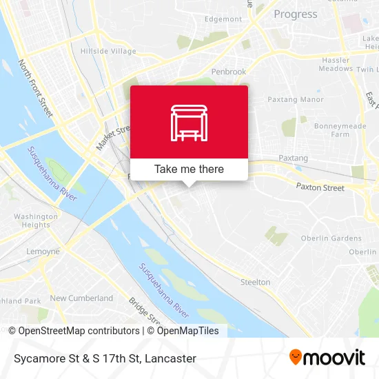 Sycamore St & S 17th St map