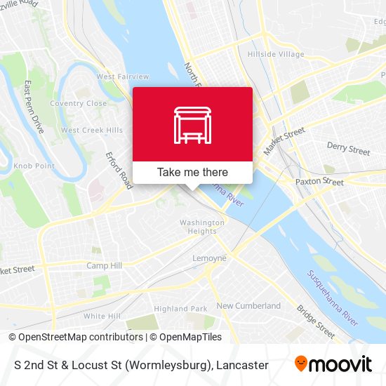 S 2nd St & Locust St (Wormleysburg) map