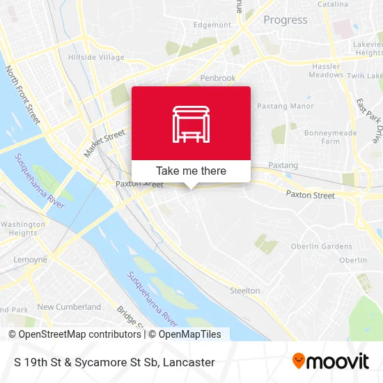 S 19th St & Sycamore St Sb map