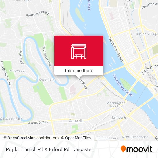 Poplar Church Rd & Erford Rd map