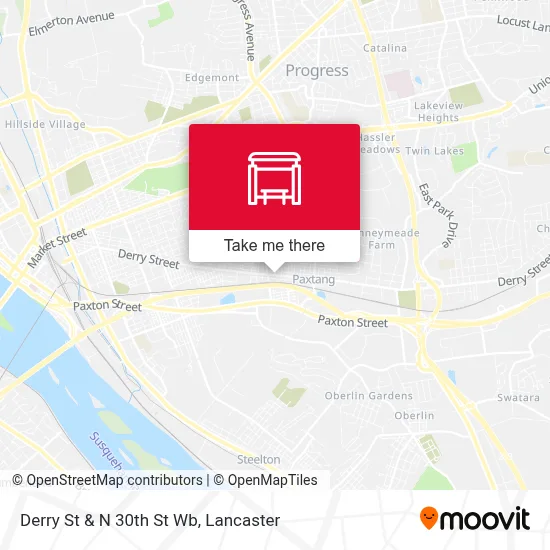 Derry St & N 30th St Wb map