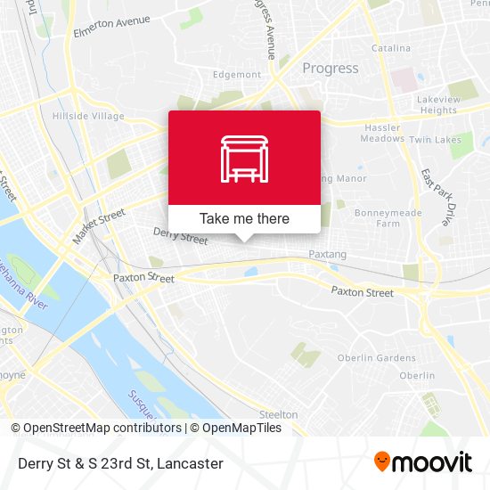Derry St & S 23rd St map