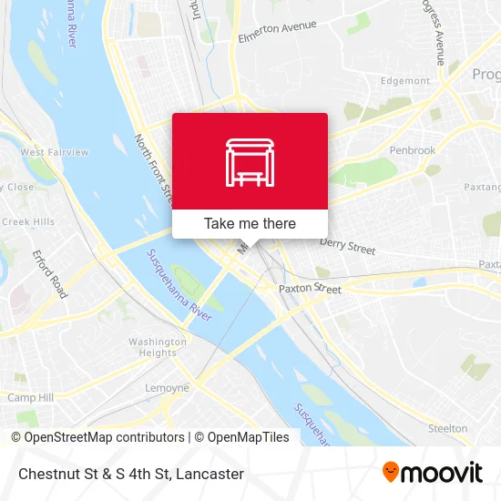 Chestnut St & S 4th St map