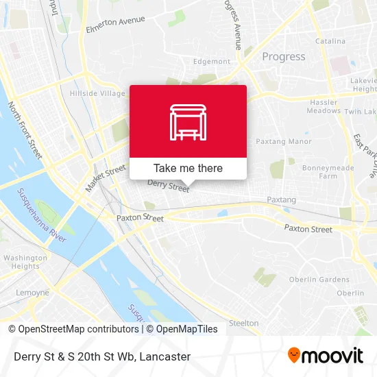 Derry St & S 20th St Wb map