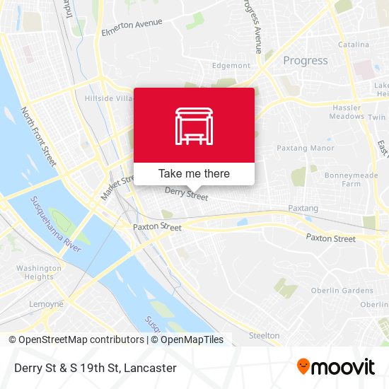 Derry St & S 19th St map