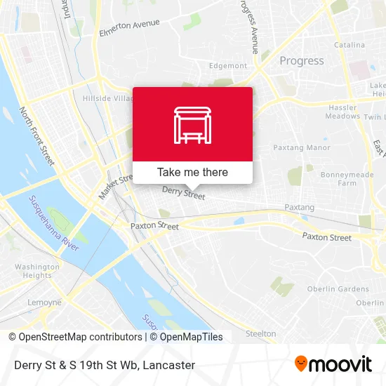 Derry St & S 19th St Wb map