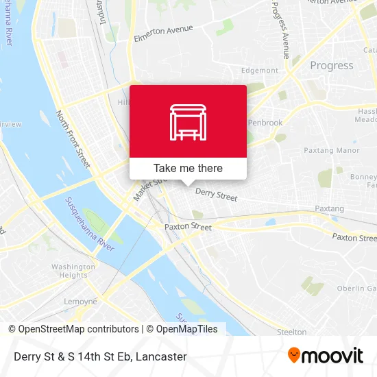 Derry St & S 14th St Eb map
