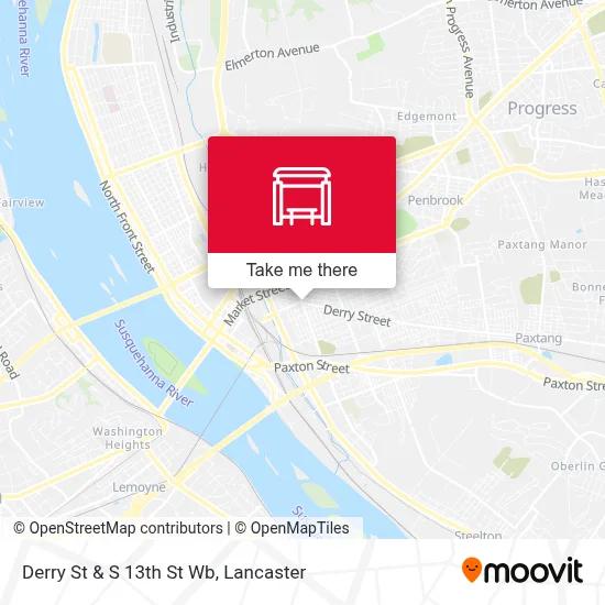 Derry St & S 13th St Wb map