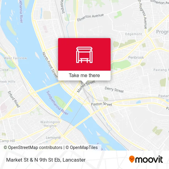 Market St & N 9th St Eb map