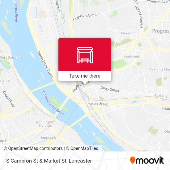 S Cameron St & Market St map