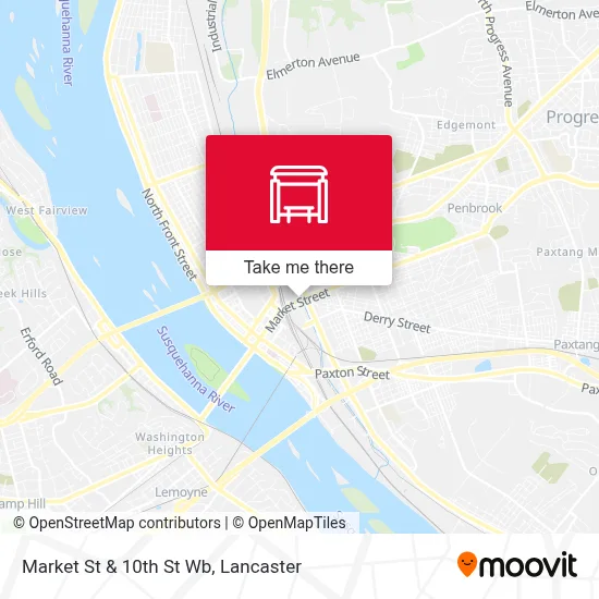 Market St & 10th St Wb map