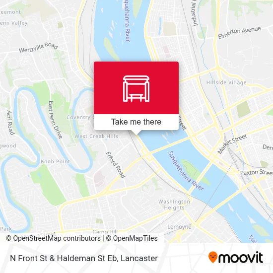 N Front St & Haldeman St Eb map