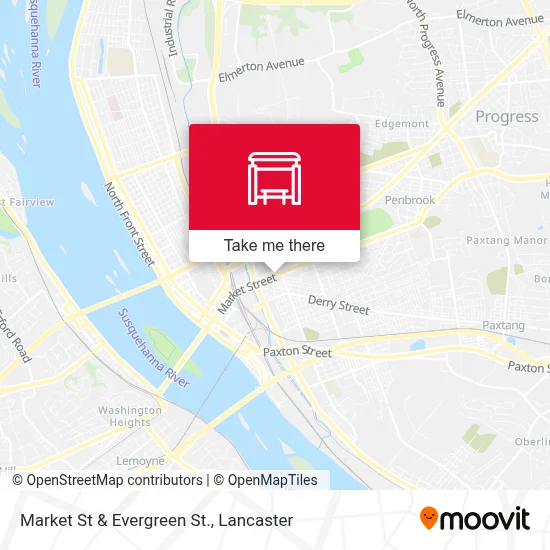 Market St & Evergreen St. map