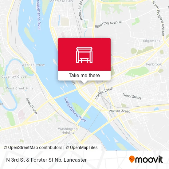 N 3rd St & Forster St Nb map