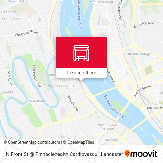 N Front St @ Pinnaclehealth Cardiovascul map