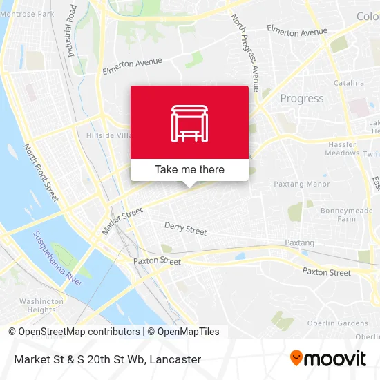 Market St & S 20th St Wb map
